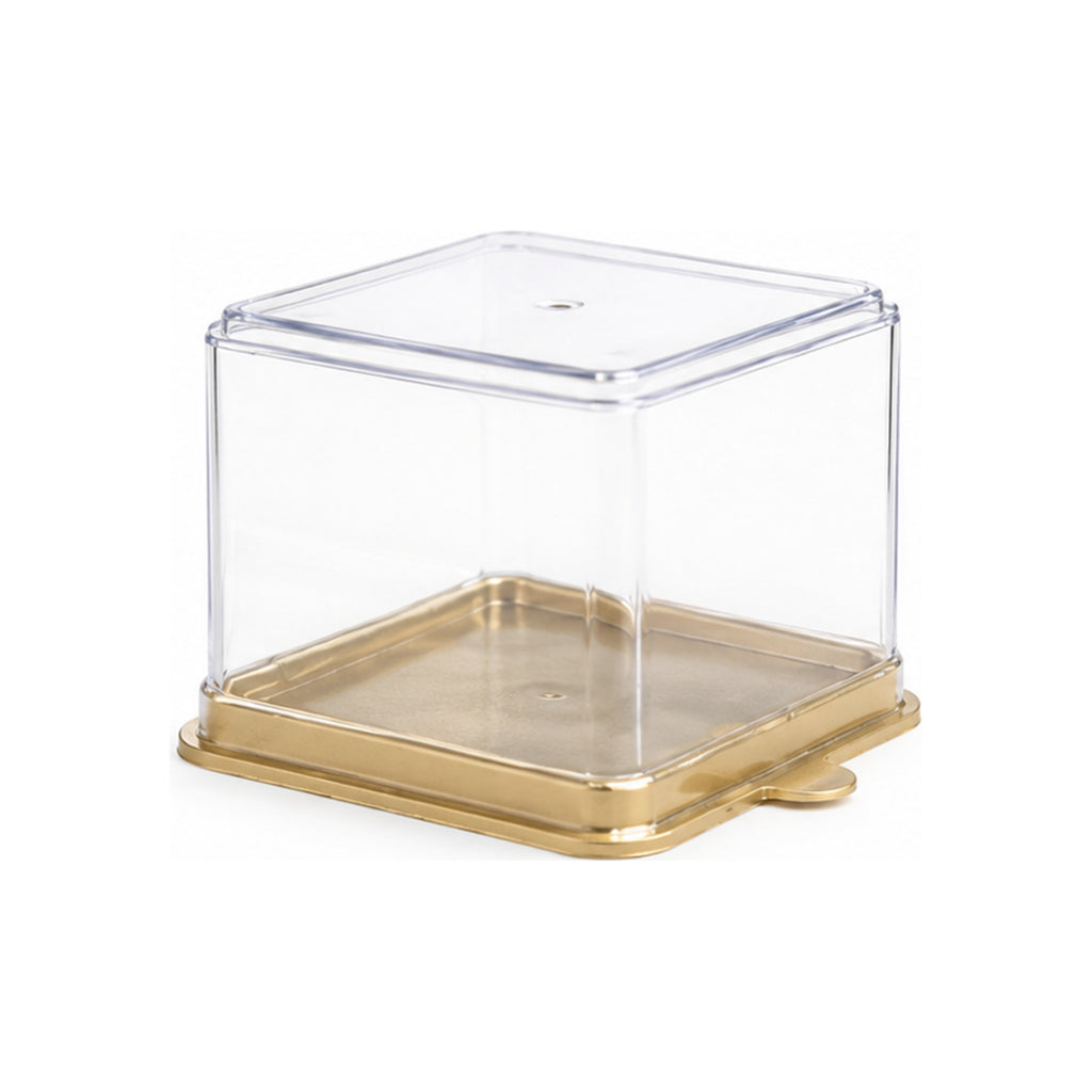 Boîte Dessert Carrée Transparente avec Couvercle 120 ml