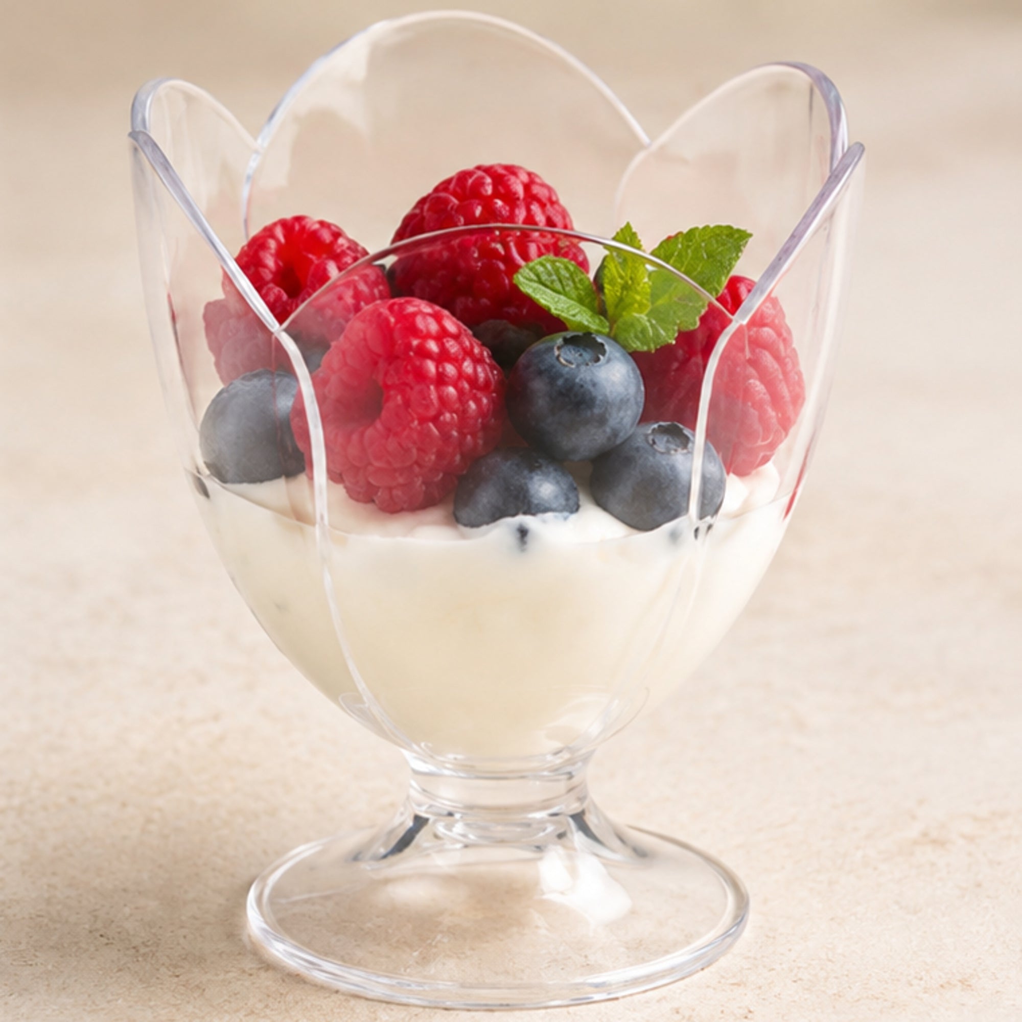 Coupe Fleur sur Pied Transparente 150 ml