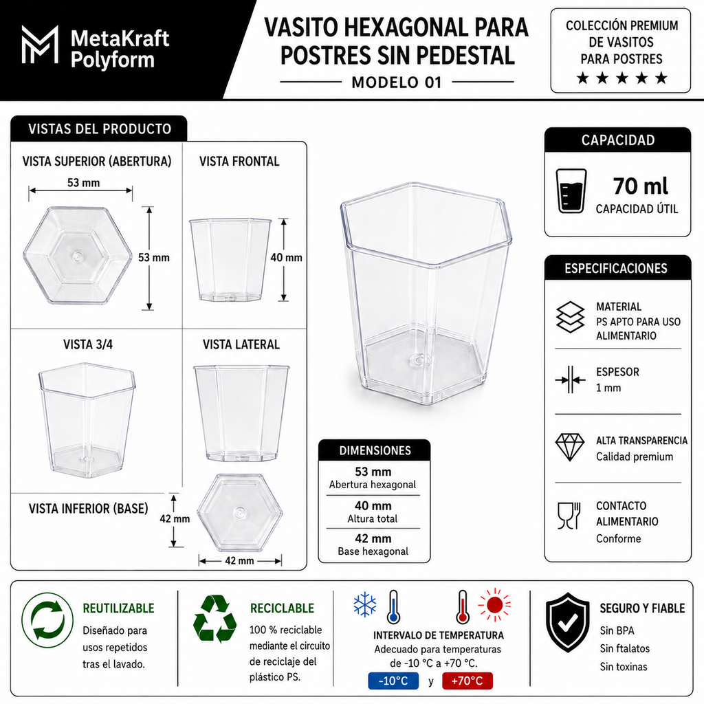 MetaKraft Polyform — Ficha técnica vasito modelo 01