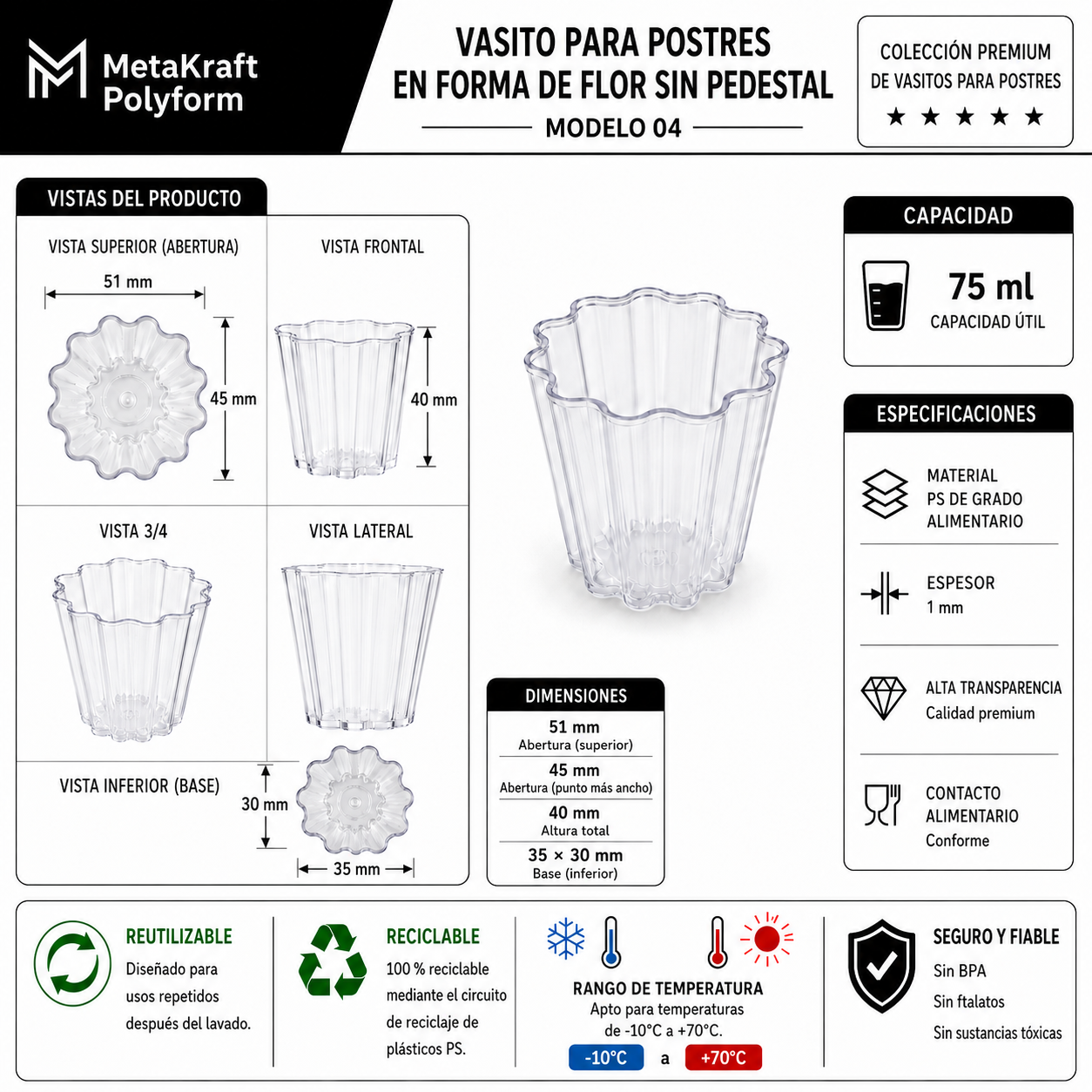 MetaKraft Polyform — Ficha técnica vasito modelo 04