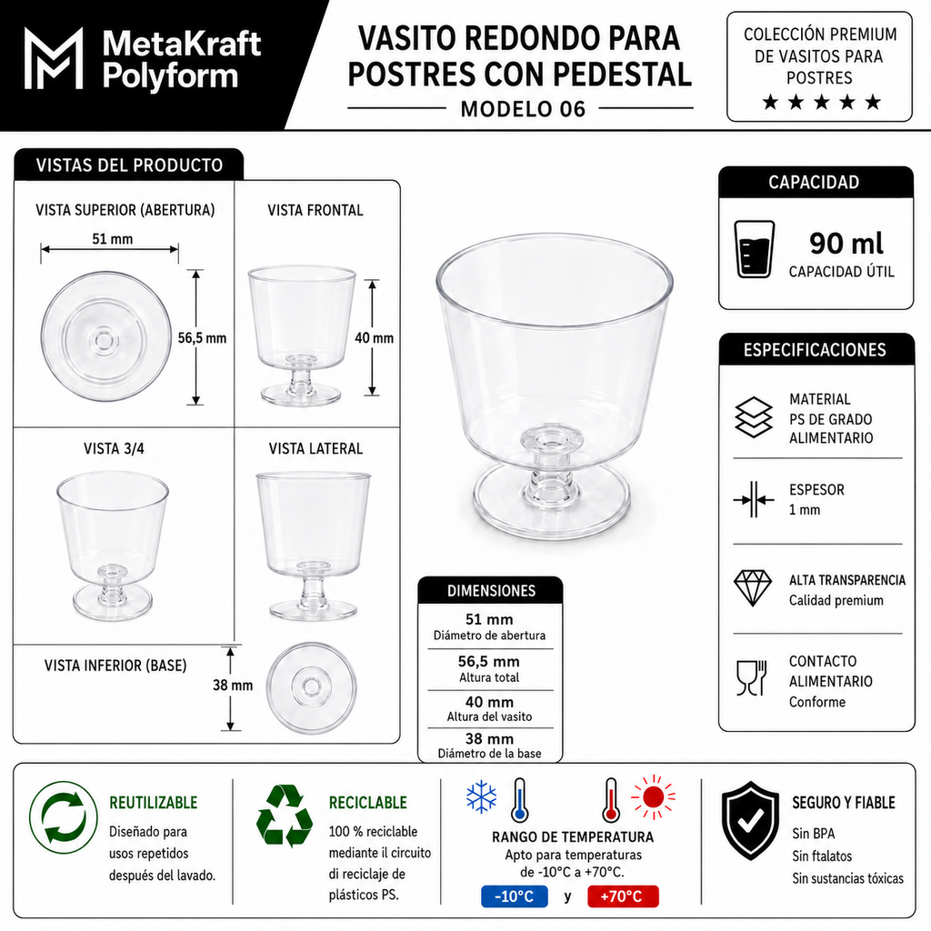 MetaKraft Polyform — Ficha técnica vasito modelo 06