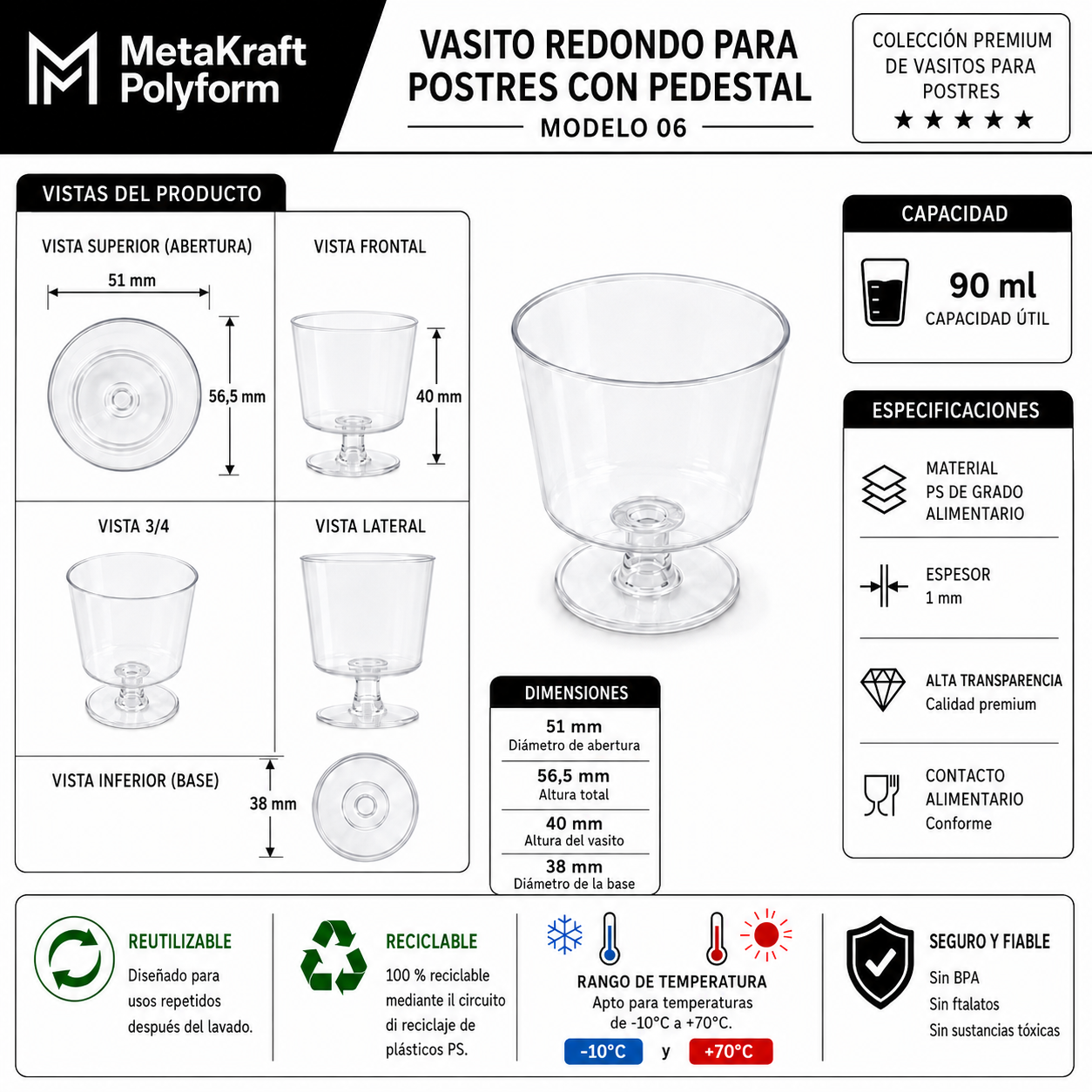 MetaKraft Polyform — Ficha técnica vasito modelo 06