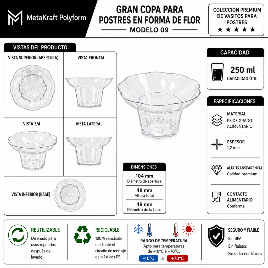 MetaKraft Polyform — Ficha técnica vasito modelo 09